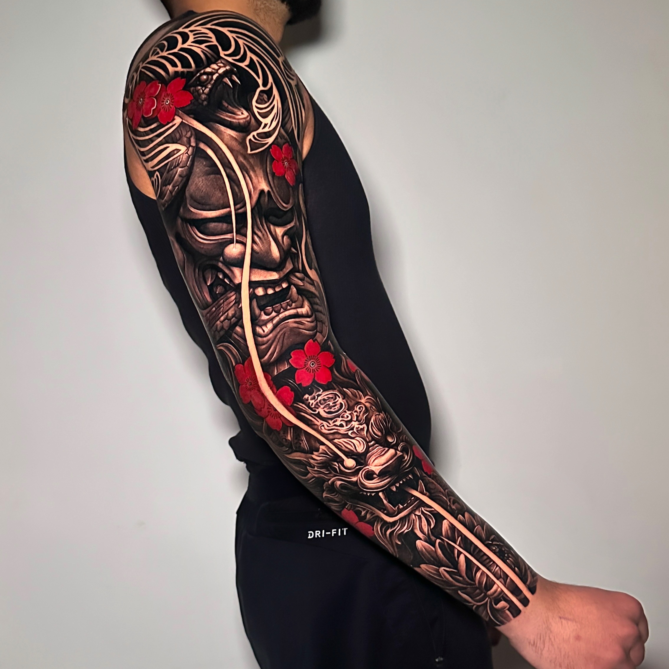 Tattoo artist working on a custom design
